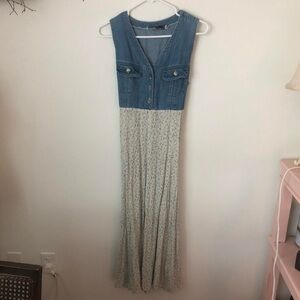 Vintage 90s denim floral fairycore dress